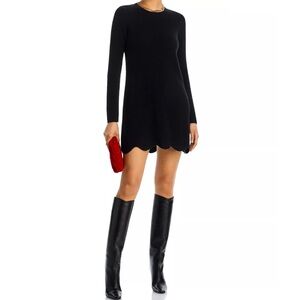 Aqua by Bloomingdale’s scalloped hem 100% cashmere dress Sz M